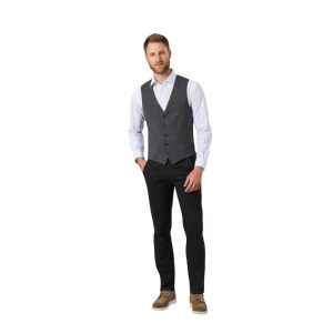 Brook Taverner Mens Miami Slim Fit Chinos Black 28″