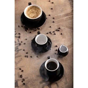 Olympia Cafe Coffee Cup Black – 230ml 8fl oz (Pack of 12)