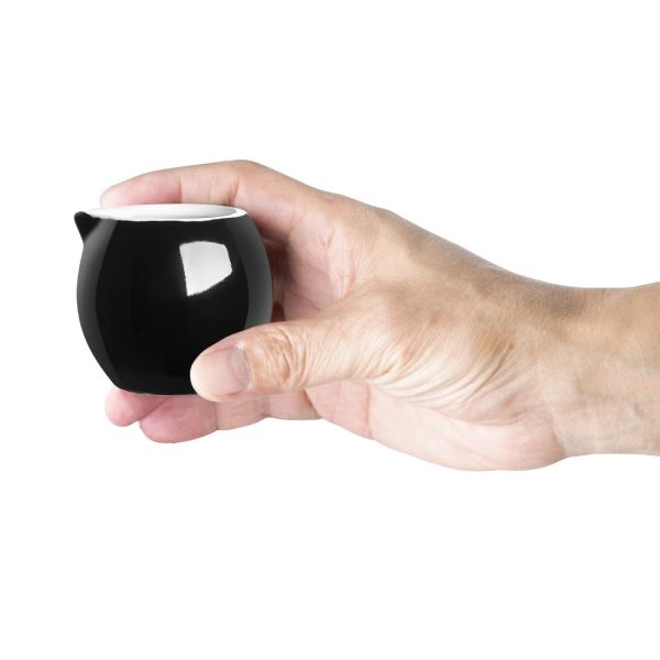 Olympia Cafe Milk Jug Black – 70ml 2.36fl oz (Pack of 6)
