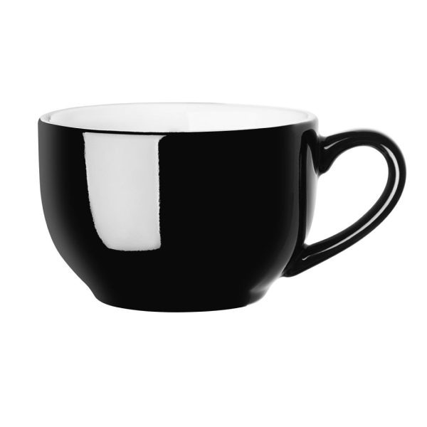 Olympia Cafe Cappuccino Cup Black – 340ml 11.5fl oz (Pack of 12)