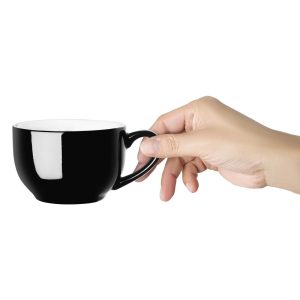 Olympia Cafe Cappuccino Cup Black – 340ml 11.5fl oz (Pack of 12)