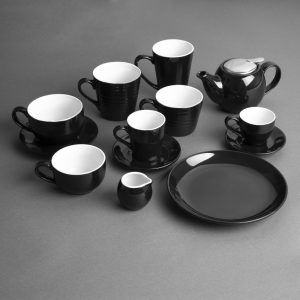 Olympia Cafe Latte Cup Black – 340ml 11.5fl oz (Pack of 12)