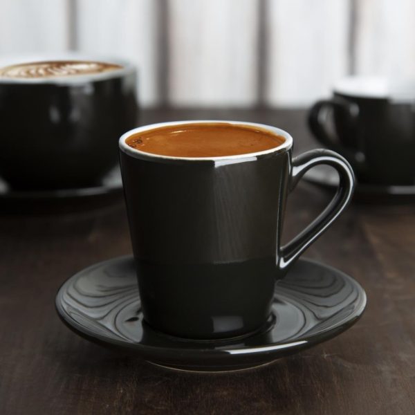Olympia Cafe Flat White Cup Black – 170ml (Pack of 12)