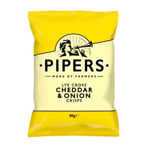 Pipers Lye Cross Cheddar & Onion 40g (Pack of 24)
