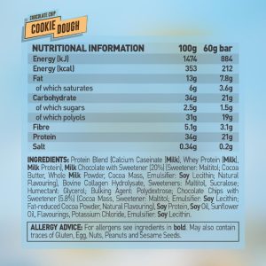 Grenade Protein Bar Choc Chip Cookie Dough 60g (Pack of 12)