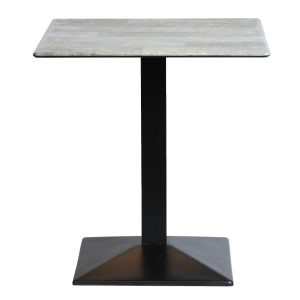 Turin Metal Base 700mm Square Dining Table with Laminate Top in Concrete
