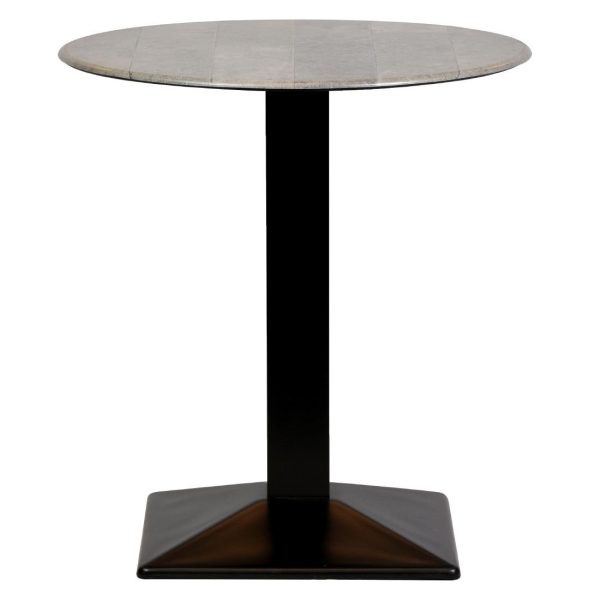 Turin Metal Base 600mm Round Dining Table with Laminate Top in Concrete
