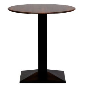 Turin Metal Base 600mm Round Dining Table with Laminate Top in Walnut