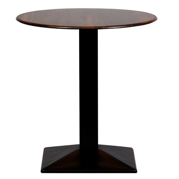 Turin Metal Base 600mm Round Dining Table with Laminate Top in Walnut
