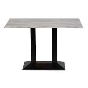 Turin Metal Base Rectangle Dining Table with Laminate Top in Concrete