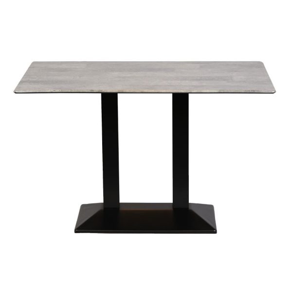 Turin Metal Base Rectangle Dining Table with Laminate Top in Concrete