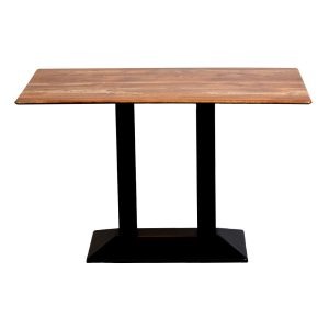 Turin Metal Base Rectangle Dining Table with Laminate Top in Planked Oak