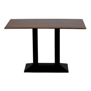 Turin Metal Base Rectangle Dining Table with Laminate Top in Walnut