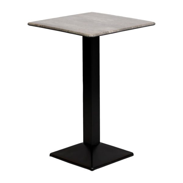 Turin Metal Base 700mm Square Poseur Table with Laminate Top in Concrete