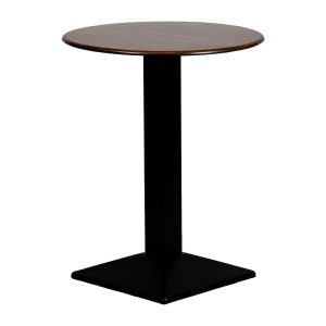 Turin Metal Base 600mm Round Poseur Table with Laminate Top in Walnut