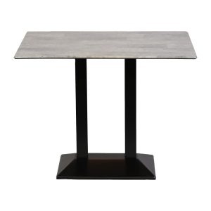 Turin Metal Base Rectangle Poseur Table with Laminate Top in Concrete