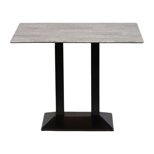 Turin Metal Base Rectangle Poseur Table with Laminate Top in Concrete