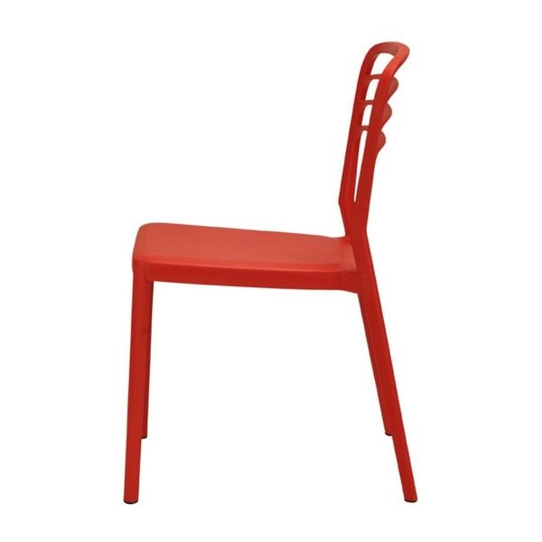 Newquay Ocean Plastic Outdoor Chair in Red (Pack of 4)