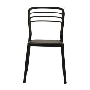 Newquay Ocean Plastic Outdoor Chair in Black (Pack of 4)