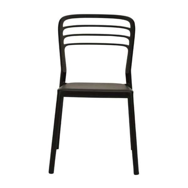 Newquay Ocean Plastic Outdoor Chair in Black (Pack of 4)