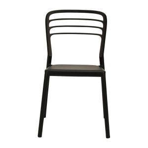 Newquay Ocean Plastic Outdoor Chair in Black (Pack of 4)