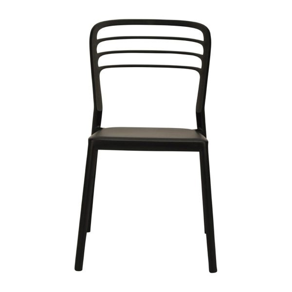 Newquay Ocean Plastic Outdoor Chair in Black (Pack of 4)