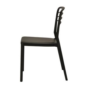 Newquay Ocean Plastic Outdoor Chair in Black (Pack of 4)