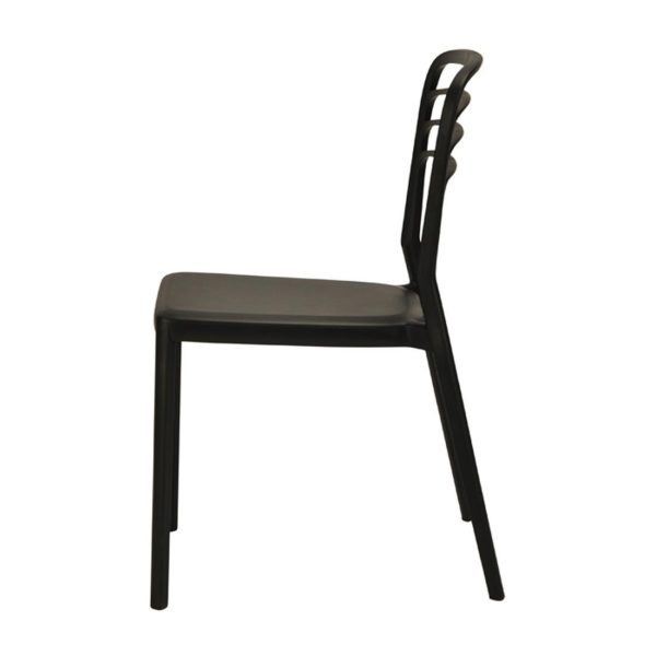 Newquay Ocean Plastic Outdoor Chair in Black (Pack of 4)