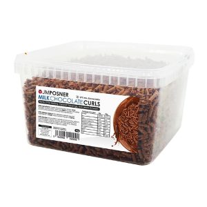JM Posner Milk Chocolate Curls (Rainforest Alliance Cocoa) – 4Kg