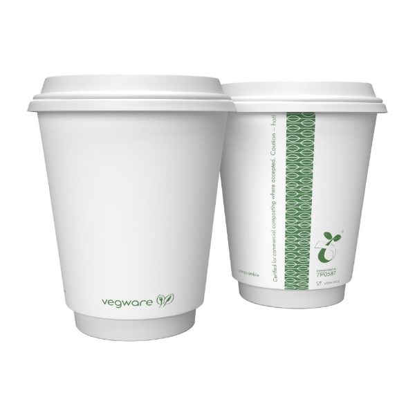 Vegware Hot Cup White Double Wall 8oz 79-Series (Pack of 500)