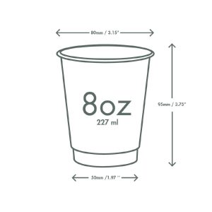 Vegware Hot Cup White Double Wall 8oz 79-Series (Pack of 500)