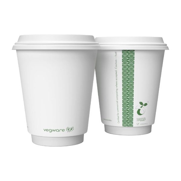 Vegware Hot Cup White Double Wall 12oz 89-Series (Pack of 500)