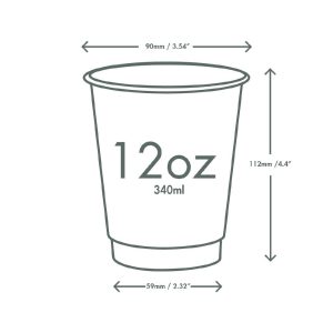 Vegware Hot Cup White Double Wall 12oz 89-Series (Pack of 500)