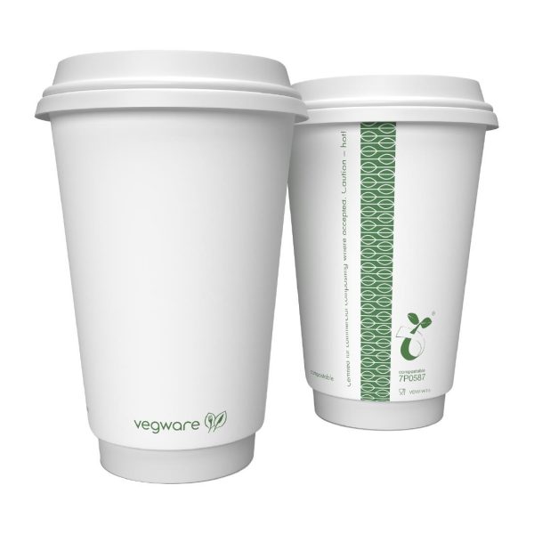 Vegware Hot Cup White Double Wall 16oz 89-Series (Pack of 400)