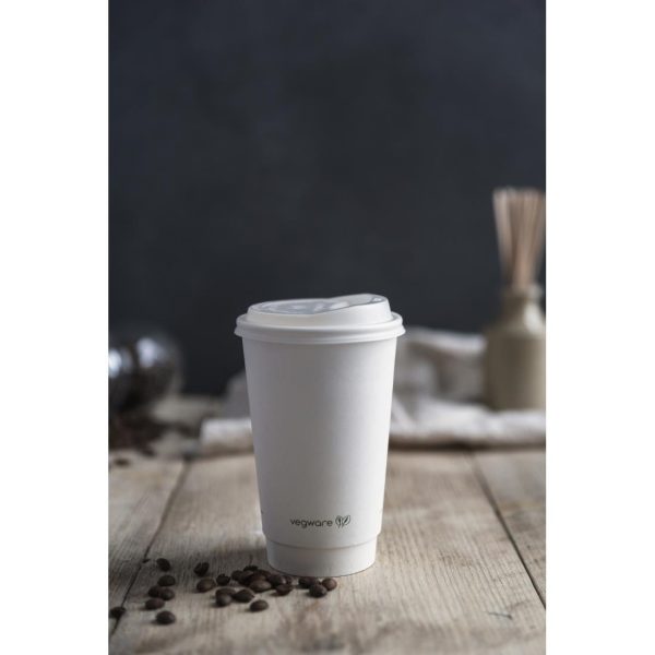 Vegware Hot Cup White Double Wall 16oz 89-Series (Pack of 400)