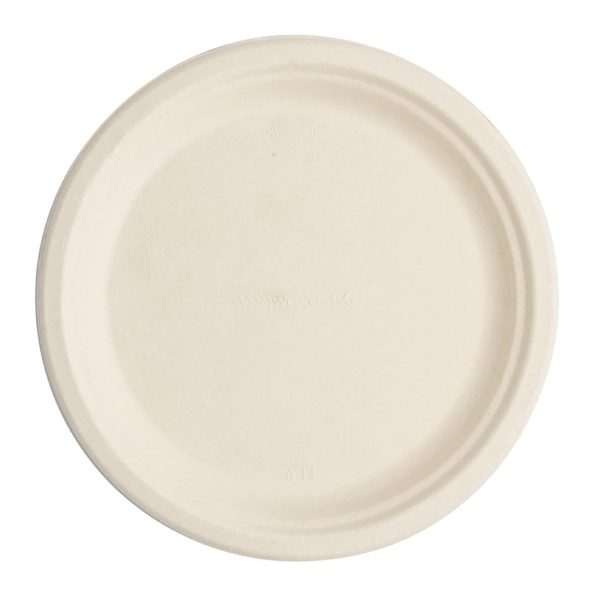 Vegware Compostable Nourish Moulded Fibre Plate Natural 9″/226mm (Pack of 500)