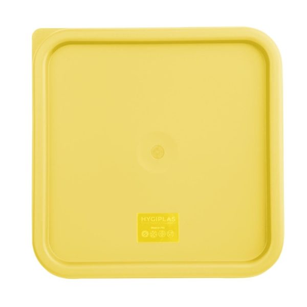 Hygiplas Square Food Storage Container Lid Yellow Large