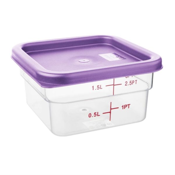 Hygiplas Square Food Storage Container Lid Purple Small