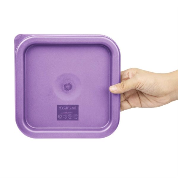 Hygiplas Square Food Storage Container Lid Purple Small