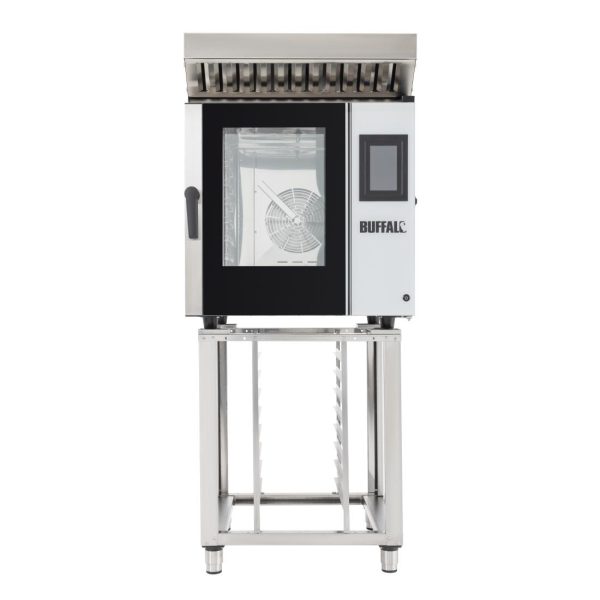 Buffalo Freestanding Smart Touchscreen Combi Oven 7 x GN 1/1 with Installation Kit and Extraction Hood