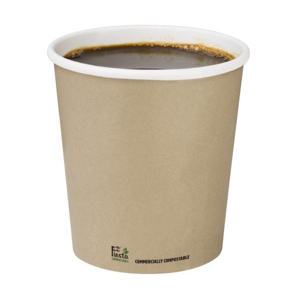Fiesta Compostable Coffee Cups Single Wall 8oz (Pack of 50)