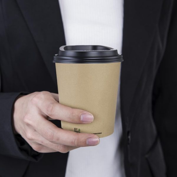 Fiesta Compostable Coffee Cups Single Wall 8oz (Pack of 50)