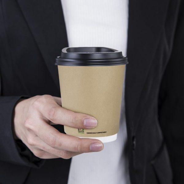 Fiesta Compostable Coffee Cups Double Wall 227ml / 8oz (Pack of 500)