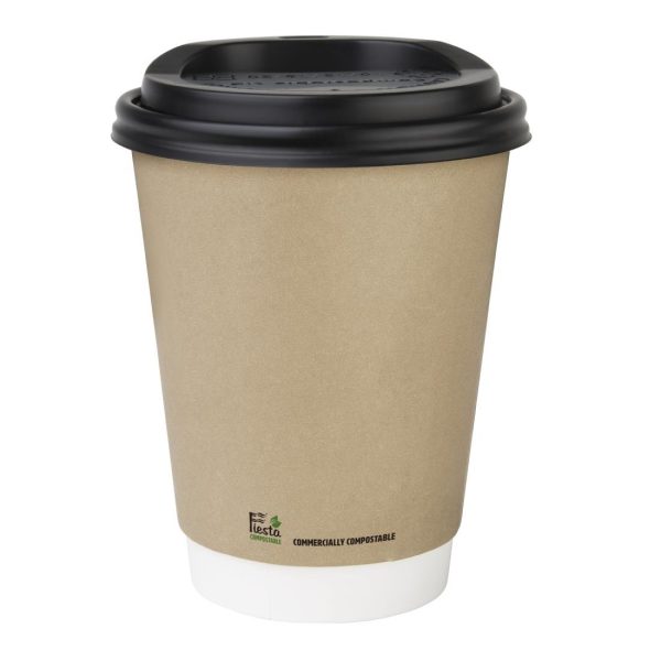 Fiesta Compostable Coffee Cups Double Wall 340ml (Pack of 25)
