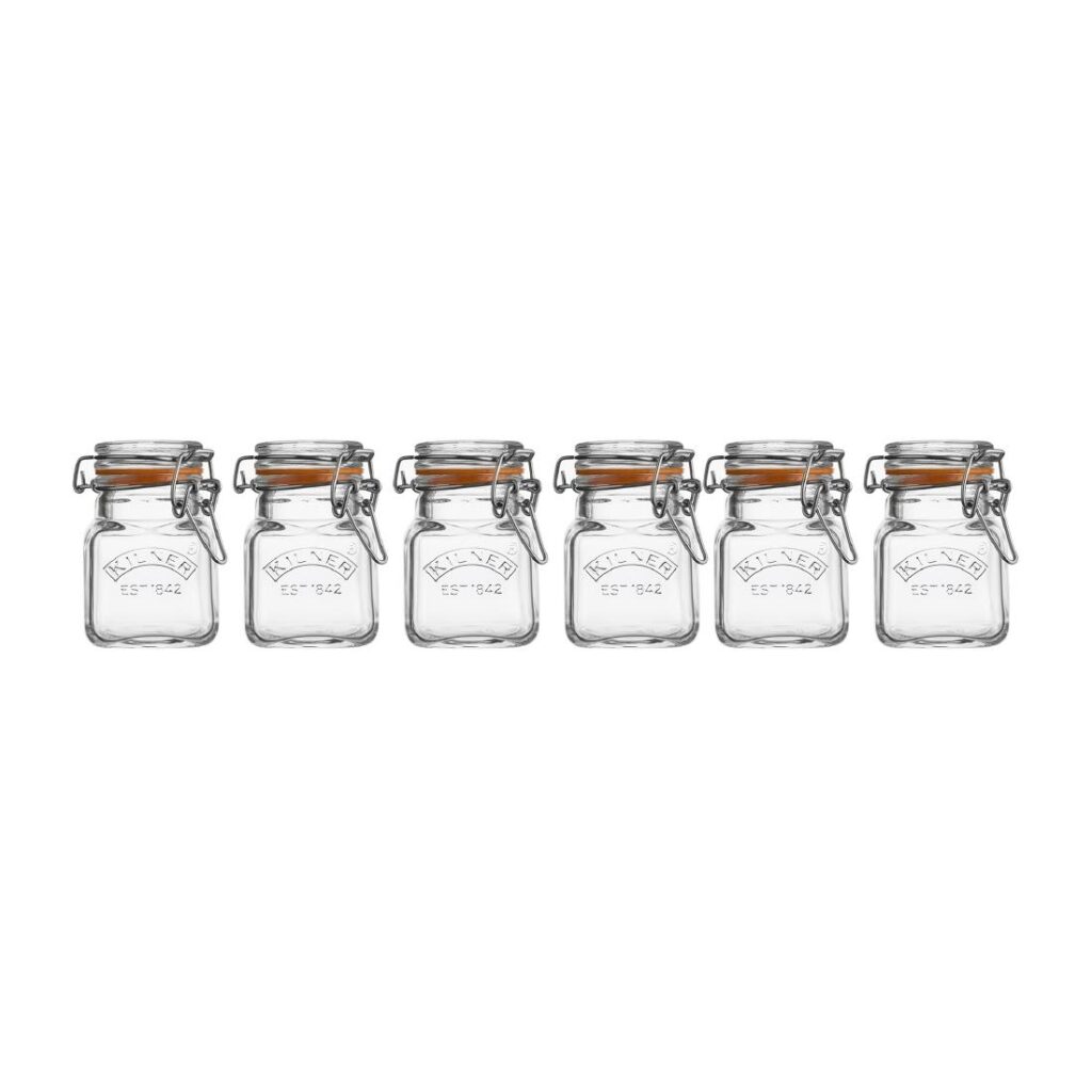Kilner Glass Clip Top Spice Jar Set 70ml (Pack of 6)