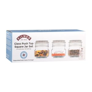 Kilner Square Push Top Jars 250ml (Pack 3)