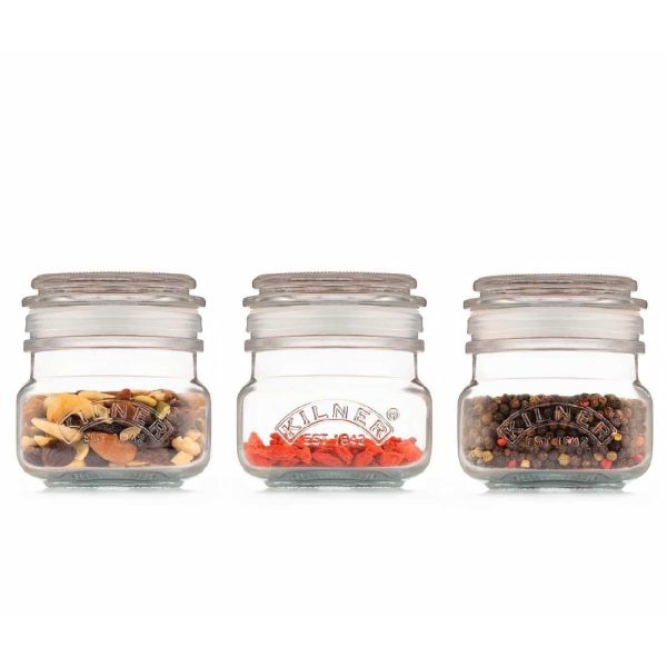 Kilner Square Push Top Jars 250ml (Pack 3)