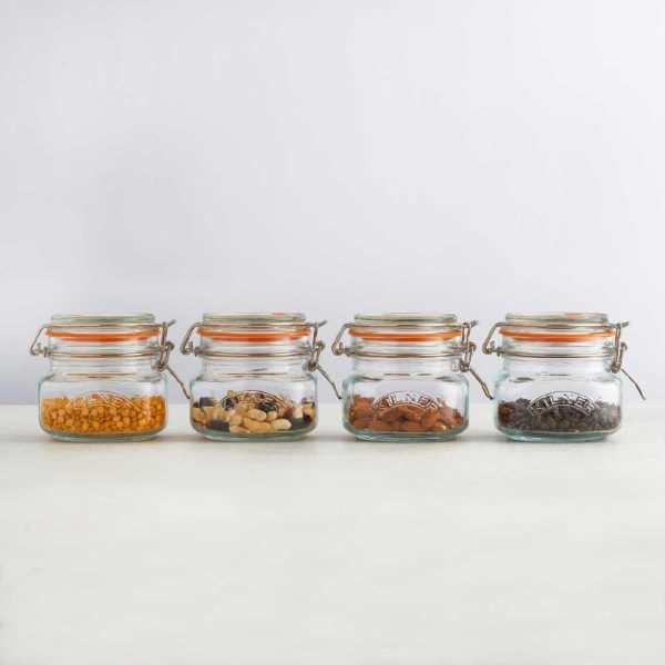 Kilner Square Clip Top Jar 0.5Ltr (Pack 4)    