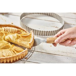 De Buyer Perforated Fluted Stainless Steel Tart Ring 320mm