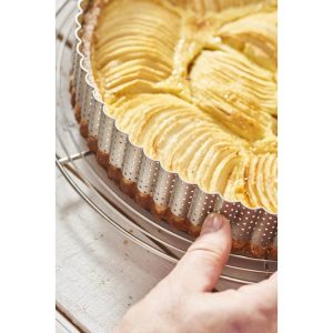De Buyer Perforated Fluted Stainless Steel Tart Ring 320mm